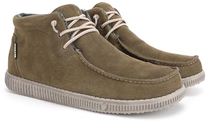 WALK IN PITAS | WP150 HI WATERPROOF | Botas Hombre Casual | Botín Serraje | Bota Urbana de Caña Baja | Mocasines Casual | Náuticos Invierno | Zapatos sin Cordones | Calzado Walkinpitas | Kaki 42