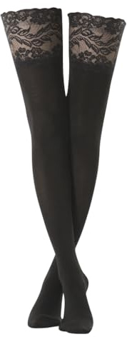 Gi&Gi Tjocka over-knee-strumpbyxor i mikrofiber svart 280 den solfjädrar ,Hold Ups sidenslät strumpor, S-XL,fisknät stanna upp strumpor Transparent bandlös,kvinnor sensuella strumpbyxor, Stödlösa Sexiga strumpor,Håll upp Strumpor spets mikrofiber 1-pack ogenomskinliga damer, Höga lårstrumpor Sheer Hold Ups av looksy High Boot Över Knä Sexig Lår med Spets Strumpor för Kvinna Cosplay Made in Italy,N. 1569 (L)