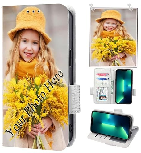 TIANDIMY Personalisierte Leder Handyhülle mit Foto für Samsung Galaxy A23 5G, Text Bildern Foldable Flip Hülle, Ihr Eigenes Bild Brauch Klappbar Wallet Schutzhülle für Galaxy A23 5G Case