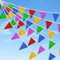 Guirlande Multicolore de 20 m avec 40 Drapeaux triangulaires, Banderole en Tissu Nylon réutilisable pour Anniversaire, Mariage, intérieur, extérieur, fête de Jardin, décoration d'anniversaire
