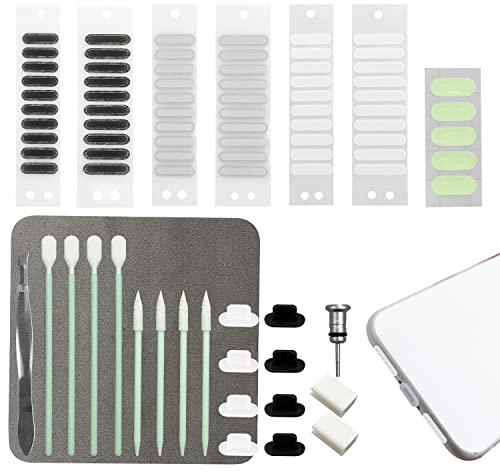 Jiehaojia 87 Piezas Tapón Antipolvo para Antipolvo Phone Kit Altavoz Pegatinas de Malla Antipolvo para Teléfono Móvil Protector Altavoz,Compatible con iPhone