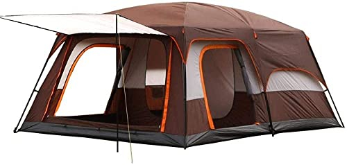 GGZONE PopUpTent 5 8 10 12 16 Personen Sofort leichtes LargFamily Camping-Kuppelzelt wasserdichte Outdoor-Zelte mit 2 Schlafzimmern 1 Wohnzimmer (Modell 1 Big Brown) Beautiful Scenery