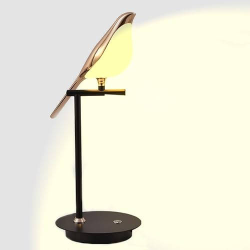 EOEO LED 10W Tischleuchte Touch Dimmbar, Tiere Vogel Tischlampe 3000K Warmweiß Nachttischlampe, 4 Helligkeitsstufen, Modern Design Bird Leselampe Bettlampe für Schlafzimmer Wohnzimmer Büro