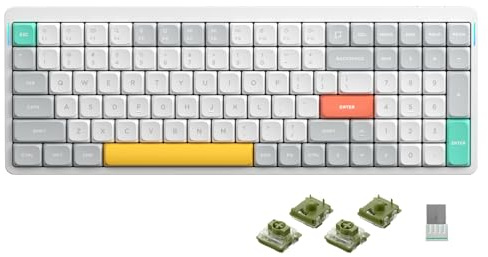 nuphy Teclado mecánico inalámbrico Air96 V2, teclado retroiluminado RGB de 100 teclas, compatible con Bluetooth 5.1, 2.4G y conexión por cable, para PC/portátil/Windows/Mac, interruptor Gateron Moss