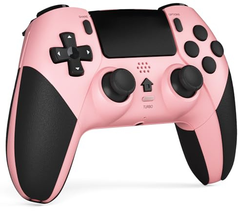 CHEREEKI Controller für PS4, Bluetooth-Controller mit 2 Programmierbaren Tasten, Wireless Gamepad mit Doppelter Vibration, 6-Achsen-Gyro-Sensor, Touchpad, Integrierter Lautsprecher
