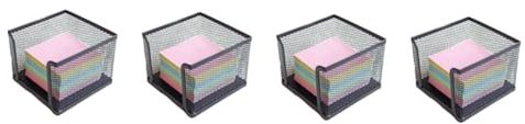 NUOBESTY 4stücke Wire Mesh Notizspender Für Selbsthaftende Notizen Kompakter Metallhalter Für Schreibtisch Für Büro Schule Und Zuhause Und Kratzfest