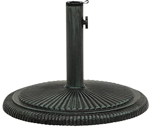 heybb Socle de Parasol Vert 45x45x30 cm Fonte,Pied De Parasol,Pied De Parasol Lourd,Pied De Parasol sur roulettes