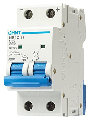 GVEXLUOQ Disjoncteur DC MCB NB1Z-63 2P DC 12V 24V 220V for système PV 20A 32A 40A 400V AC(2A)