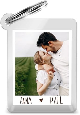 Acrylglas Schlüsselanhänger mit Foto für beste Freunde - personalisierte Geschenke Freundin mit Bild - persönliches Weihnachts Geschenk o. Fotogeschenk zum Geburtstag - Glücksbringer Anhänger
