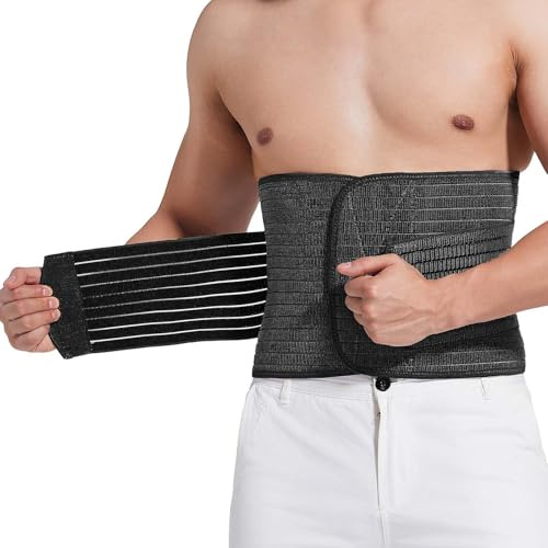 Men’s Abdominal Binder for Post Surgery Recovery – Adjustable Compression Support Belt for Hernia Repair, Abdominal Surgery & Core Stability