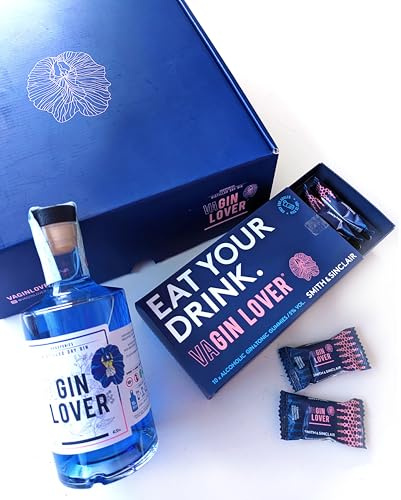 VAGIN LOVER EAT YOUR DRINK BOX | bottiglia 50 cl VAGIN LOVER Distilled Dry Gin + Caramelle gommose alcoliche al GIN TONIC