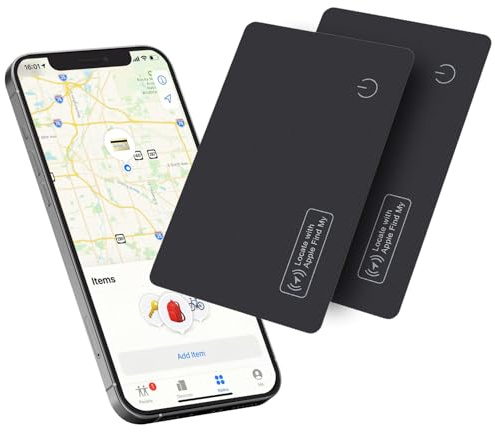 Reyke Slim Wallet Tracker Card, uppladdningsbar Bluetooth-lokaliserare kompatibel med Apple Find My (endast iOS), tunn kortlokaliserare för plånböcker, bagage, telefoner, pass