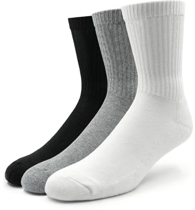 Spirit of 76 Retro Tennissocken (3x Paar) Herren & Damen Sportsocken 47 48 49 50 Weiß/Grau/Schwarz Made in Germany Baumwolle