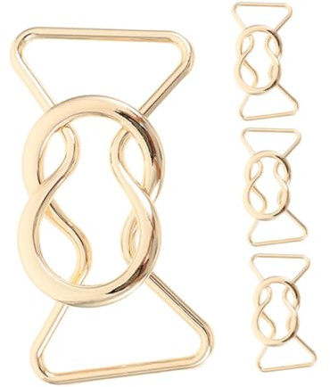 VILLCASE Dekorative Gürtelschnallen in Gold 4 Paare aus Legierung Modische Metallgürtel Schnallen mit Vielseitiger Styling Funktion für Kleidung und Röcke