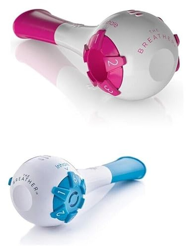 Portable Lung Trainer Breathing Exercise Lung Recovery Respiratory Muscle Training Device Health Care (Blue)