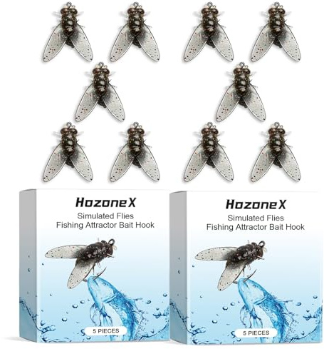 Bionic Fly Fishing Bait 2PACK (10 Flies) - Realistic Simulated Flies Fishing Lure, Self-Swimming Trout/Bass/Panfish Attractor, High Toughness TPR & Silicone, Eco-Friendly