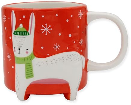 Winkee - Cute Animal Kaffeetassen | Die süße Kaffee-Tasse & Tee-Becher in groß | XXL Tasse ca. 450 ml | Cute Coffee Mug (Winter Edition Hase)