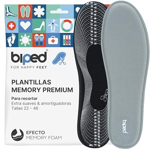 biped Memory Foam Einlegesohlen zum Zuschneiden - Weiche Komfort Einlegesohlen Herren & Damen - Memory Schaum Einlagen für alle Schuhe, Sneaker & Stiefel - Schuheinlagen für Sport & Alltag z2937