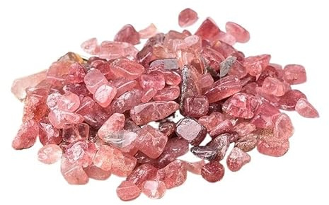 Générique Gravier en cristal naturel de quartz rose poli, 100 g – Décoration d'intérieur colorée et pierre d'aquarium for la guérison énergétique(Strawberry crystal)