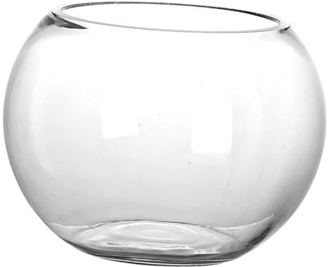 Veemoon Glas Aquarium Rund Kugelförmig Tisch Aquarium Glasbecken Für Schreibtisch Büro Zuhause Fischbecken Blumen Pflanzen