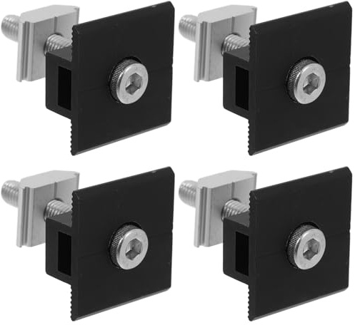 BIUDECO 4 pezzi Kit Morsetti Centrali in Lega di Alluminio per Staffe Pannelli Solari Fissaggio Sicuro con Bulloni Preforati per Montaggio Stabile di Moduli Fotovoltaici con Telaio