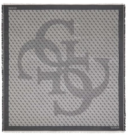 GUESS Tuch Eco Erica Kefiah 120x120 Coal Logo grau