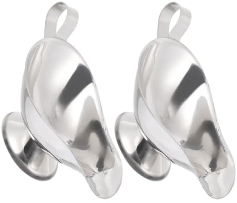 POPETPOP Stainless Steel Gravy Boat Set of 2 5Oz Sauce Containers with Spout for Serving Condiments Salad Dressings and Juices at Home or Parties