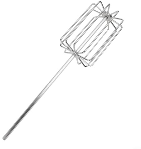 Edelstahl Groundbait Mixer mit 11 Klingen für Karpfenangeln, Robuster Köder Rührbesen zum gleichmäßigen Verteilen von Aroma, Langlebiger Futtermittel Mischer für Teich und See, Silber 43cm