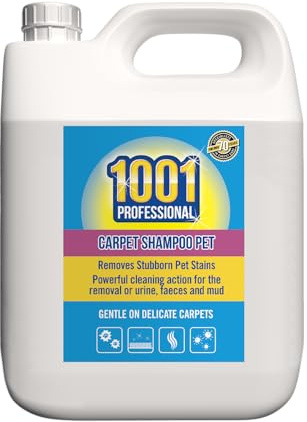 1001 Professional Pet Carpet Shampoo and Upholstery Cleaner 5 Litre | Deep Cleaning Carpet Cleaner for Carpets, Rugs & Upholstery – Helps Remove Pet Odours, Urine, Mud & Dirt