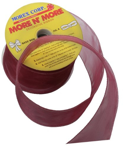 Morex Ribbon Wired 2-1/2-Inch Chiffon Ribbon with 20-Yard Spool, Burgundy