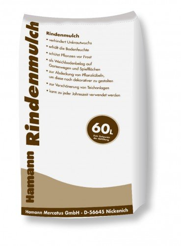 Hamann Rindenmulch 60 l Hemmt das Wachstum von Unkraut durch Lichtabschirmung, Garten, Pflanzen, sowohl optisch dekorativ als auch funktional, Pflege