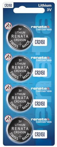 Renata Batteries CR2450N Lot de 4 piles bouton au lithium 3 V