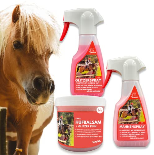 Inhalt Putzbox für Kinder I Pflegeset für Pferde mit Huffett Pferd, Mähnenspray Pferd, Schweifspray für Pferde I Pferde Zubehör Set 3 St I Hufbalsam Pflege bei Strahlfäule Pferd Putzzeug für Pferde