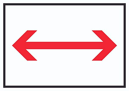 HB-Druck Richtungspfeil rechts Links Schild waagerecht rot Weiss schwarz Pfeil A4 (210x297mm)