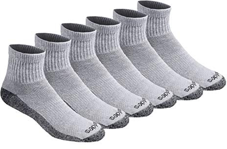 Dickies Men's Dri-Tech Moisture Control Quarter Socks, Available in M-XXL (6, 12, 18 Pairs), Grey (6 Pairs), Medium