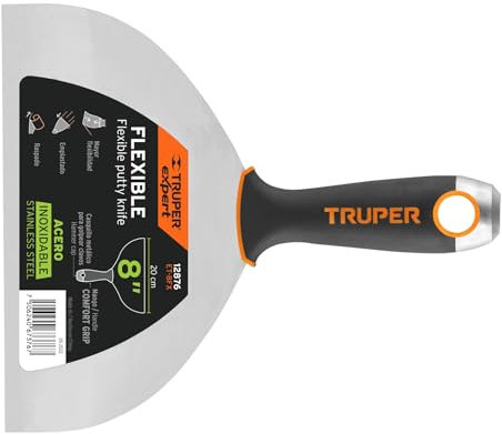 Espátula flexible de 8 pies, acero inoxidable, mango cómodo