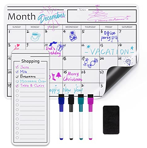 Amazon Basics Magnetische, trocken abwischbare WhiteboardFolie, Kalender, 30,5 cm x 43,2 cm, Weiß