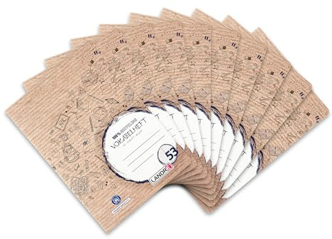 Landré Vokabel-Heft Recycling A5, liniert, 2 Spalten, 32 Blatt, 80 g/m², 10 Stück