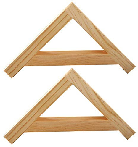 2 Stück Massivholz Regalhalterung,Dreiecks Regalhalter,Holzkonsole,Wandkonsole,L-förmige rechtwinklige dekorative schwimmende Regalträger(unvollendet),für Wohnzimmer,Küche,Schlafzimmer(40x40cm)