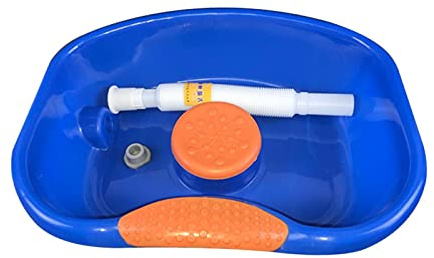 T TOOYFUL Plastik Bett Shampoo Waschbecken Haarwaschbecken Waschbad mit Schlauch, Runder Rand - Standard