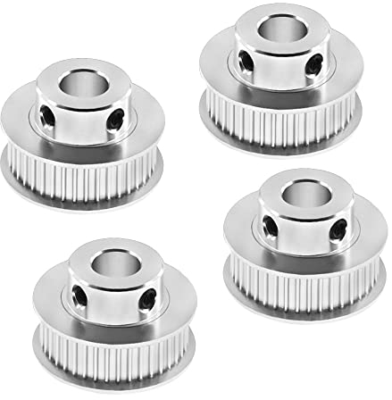 Pamtns Puleggia della Cinghia di Distribuzione della Stampante 3D 4 Pezzi Puleggia Cinghia Dentata GT2 Alluminio Timing Puleggia Alluminio GT2 puleggia 2GT Ruota Sincrona per Stampante 3D