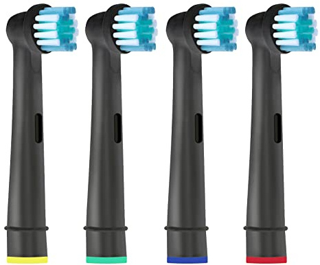 Brossettes de Rechange Compatibles avec Oral B - Têtes de Brosses à Dents Électrique pour Orall B Vitality 100, Pro Séries, Genius X, Kids - Parfaites pour Nettoyage en Douceur et Gencives Saines (4)