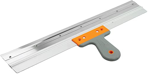 Toolty Stainless Steel Notched Squeegee - For Epoxy Resin Screed Cement Self Leveling Compound - Flooring Screeding Tool - 560mm - Rubber Handle - DIY - TLTY-2064