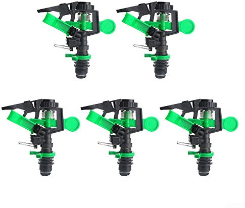 Spruzzatore a Impatto 5 Pezzi, Testa spruzzatrice con ugelli, irrigatori Regolabili da 0 a per 360 Gradi per Prato da Giardino