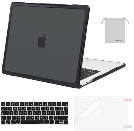 MOSISO Compatible with MacBook Pro 13 inch Case M2 M1 2026 2025-2016 A2338 A2251 A2289 A2159 A1989 A1708 A1706,Soft TPU Bumper Anti-scratch Hard Shell Cover&KeyboardSkin&ScreenFilm&Pouch, Black