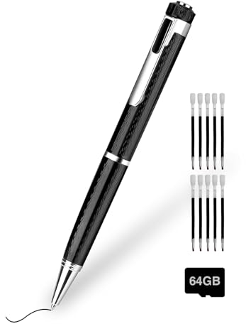 64GB Digitales Diktiergerät, Voice Recorder mit 768 Stunden Aufnahmekapazität, One-Click Recording, 360° Surround Aufnahme, Tragbar Aufnahmegerät für Klassen Meeting