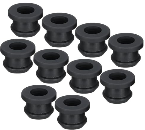 sourcing map 30Pcs Snap Rubber Grommet Plug Mount Dia 10mm ID 7mm Seal Anti-Scratch for Electrical Box Cable Pipe Black
