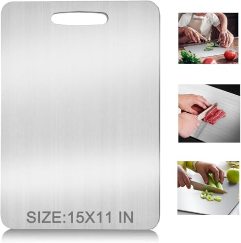 Maikaibuzi Titanium Cutting Board - 100% Pure Titanium Double-Sided Food-Grade Board from Japan