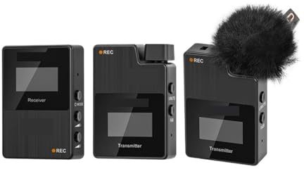 WESLNN Kit De Receptor De Transmisores De Micrófono Profesional De Micrófono Inalámbrico For Cámara DSLR Smartphone(D2 Kit(Black))
