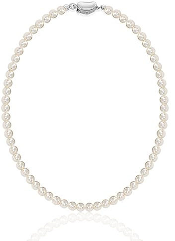 Maison Dianie Collana girocollo di perle collana di perle con cristalli da donna, chiusura in argento Sterling 925, cristallo perla, 4 mm, 5 mm, 6 mm, 8 mm, regalo di compleanno per donna